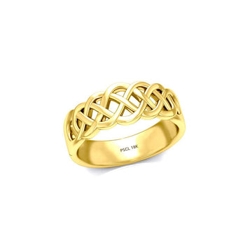 Celtic Knotwork 18K Solid Gold Ring GSM227-18K - Jewelry